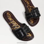 jp Sam Edelman 女性 ガイジ スライドサンダル 黒い革 4NFV0P26 履物 - Image 7