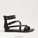 jp Sam Edelman 女性 ギブスグラディエーターサンダル 黒い革 4NFV0P528 履物 - Image 2