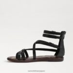 jp Sam Edelman 女性 ギブスグラディエーターサンダル 黒い革 4NFV0P528 履物 - Image 4