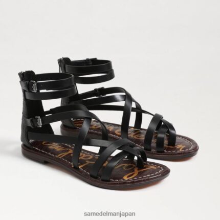 jp Sam Edelman 女性 ギブスグラディエーターサンダル 黒い革 4NFV0P528 履物