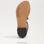 jp Sam Edelman 女性 ギブスグラディエーターサンダル 黒い革 4NFV0P528 履物 - Image 6