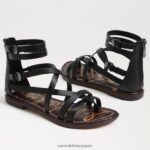 jp Sam Edelman 女性 ギブスグラディエーターサンダル 黒い革 4NFV0P528 履物 - Image 7