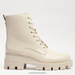 jp Sam Edelman 女性 ギャレットプラットフォームコンバットブーツ モダンなアイボリーレザー 4NFV0P625 履物 - Image 2