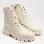 jp Sam Edelman 女性 ギャレットプラットフォームコンバットブーツ モダンなアイボリーレザー 4NFV0P625 履物