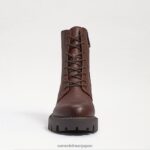 jp Sam Edelman 女性 ギャレットプラットフォームコンバットブーツ ダークブラウン 4NFV0P627 履物 - Image 3