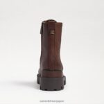 jp Sam Edelman 女性 ギャレットプラットフォームコンバットブーツ ダークブラウン 4NFV0P627 履物 - Image 5