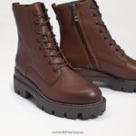 jp Sam Edelman 女性 ギャレットプラットフォームコンバットブーツ ダークブラウン 4NFV0P627 履物 - Image 7