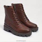 jp Sam Edelman 女性 ギャレットプラットフォームコンバットブーツ ダークブラウン 4NFV0P627 履物