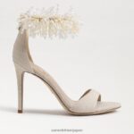 jp Sam Edelman 女性 ギリー ビーズ アンクルストラップ ヒール 砂 4NFV0P604 履物 - Image 2