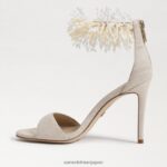 jp Sam Edelman 女性 ギリー ビーズ アンクルストラップ ヒール 砂 4NFV0P604 履物 - Image 4