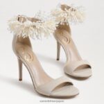jp Sam Edelman 女性 ギリー ビーズ アンクルストラップ ヒール 砂 4NFV0P604 履物 - Image 7