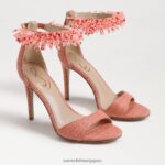 jp Sam Edelman 女性 ギリー ビーズ アンクルストラップ ヒール スタッコピンク 4NFV0P605 履物