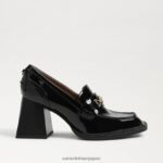 jp Sam Edelman 女性 クインシーブロックヒールローファー ブラックパテント 4NFV0P631 履物 - Image 2