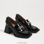 jp Sam Edelman 女性 クインシーブロックヒールローファー ブラックパテント 4NFV0P631 履物