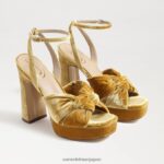 jp Sam Edelman 女性 クリステンのプラットフォームヒール サフランベルベット 4NFV0P816 履物