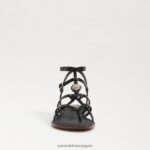 jp Sam Edelman 女性 グウェン グラディエーター サンダル 黒い革 4NFV0P248 履物 - Image 3