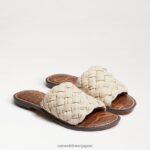 jp Sam Edelman 女性 グリフィン織りスライドサンダル モダンなアイボリーレザー 4NFV0P634 履物