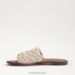 jp Sam Edelman 女性 グリフィン織りスライドサンダル モダンなアイボリーレザー 4NFV0P634 履物 - Image 4