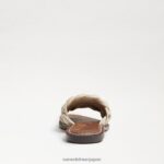 jp Sam Edelman 女性 グリフィン織りスライドサンダル モダンなアイボリーレザー 4NFV0P634 履物 - Image 5