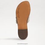 jp Sam Edelman 女性 グリフィン織りスライドサンダル モダンなアイボリーレザー 4NFV0P634 履物 - Image 6