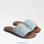 jp Sam Edelman 女性 グリフィン織りスライドサンダル リビエラブルーレザー 4NFV0P635 履物