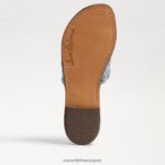 jp Sam Edelman 女性 グリフィン織りスライドサンダル リビエラブルーレザー 4NFV0P635 履物 - Image 6