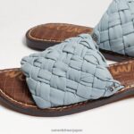 jp Sam Edelman 女性 グリフィン織りスライドサンダル リビエラブルーレザー 4NFV0P635 履物 - Image 7
