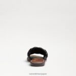 jp Sam Edelman 女性 グリフィン織りスライドサンダル 黒い革 4NFV0P632 履物 - Image 5
