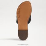 jp Sam Edelman 女性 グリフィン織りスライドサンダル 黒い革 4NFV0P632 履物 - Image 6