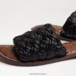 jp Sam Edelman 女性 グリフィン織りスライドサンダル 黒い革 4NFV0P632 履物 - Image 7