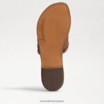 jp Sam Edelman 女性 グリフィン織りスライドサンダル LTクオイオブラウンレザー 4NFV0P633 履物 - Image 6