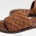 jp Sam Edelman 女性 グリフィン織りスライドサンダル LTクオイオブラウンレザー 4NFV0P633 履物 - Image 7