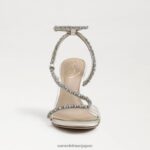 jp Sam Edelman 女性 グレンジャー アンクルストラップ ヒール パールアイボリーサテン 4NFV0P696 履物 - Image 3