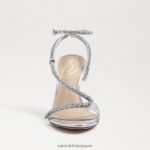 jp Sam Edelman 女性 グレンジャー アンクルストラップ ヒール ソフトシルバー 4NFV0P695 履物 - Image 3