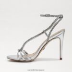 jp Sam Edelman 女性 グレンジャー アンクルストラップ ヒール ソフトシルバー 4NFV0P695 履物 - Image 4