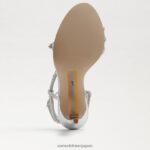 jp Sam Edelman 女性 グレンジャー アンクルストラップ ヒール ソフトシルバー 4NFV0P695 履物 - Image 6