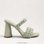 jp Sam Edelman 女性 ケンドラ ブロック ヒール ミュール ピスタチオレザー 4NFV0P803 履物 - Image 2