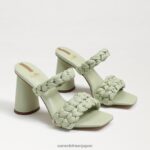 jp Sam Edelman 女性 ケンドラ ブロック ヒール ミュール ピスタチオレザー 4NFV0P803 履物