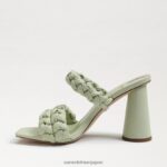 jp Sam Edelman 女性 ケンドラ ブロック ヒール ミュール ピスタチオレザー 4NFV0P803 履物 - Image 4