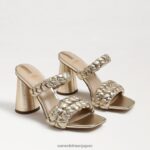 jp Sam Edelman 女性 ケンドラ ブロック ヒール ミュール 金箔革 4NFV0P804 履物