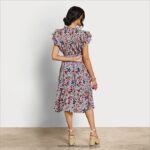 jp Sam Edelman 女性 ケンナ ミディドレス 青い花柄 4NFV0P1100 衣服 - Image 4