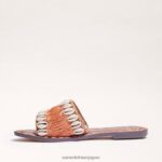jp Sam Edelman 女性 ゲイル ビーズ スライド サンダル コニャックマルチ 4NFV0P454 履物 - Image 4
