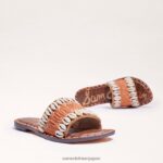 jp Sam Edelman 女性 ゲイル ビーズ スライド サンダル コニャックマルチ 4NFV0P454 履物 - Image 7