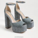 jp Sam Edelman 女性 コリプラットフォームヒール 洗いざらしのニューブルー 4NFV0P238 履物
