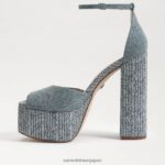 jp Sam Edelman 女性 コリプラットフォームヒール 洗いざらしのニューブルー 4NFV0P238 履物 - Image 4