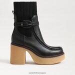 jp Sam Edelman 女性 シドニーブーツ 黒い革 4NFV0P873 履物 - Image 2