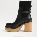 jp Sam Edelman 女性 シドニーブーツ 黒い革 4NFV0P873 履物 - Image 4