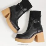 jp Sam Edelman 女性 シドニーブーツ 黒い革 4NFV0P873 履物 - Image 7