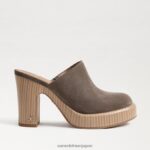 jp Sam Edelman 女性 シャイロヒールラバ デザートオリーブスエード 4NFV0P716 履物 - Image 2