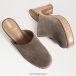 jp Sam Edelman 女性 シャイロヒールラバ デザートオリーブスエード 4NFV0P716 履物 - Image 7